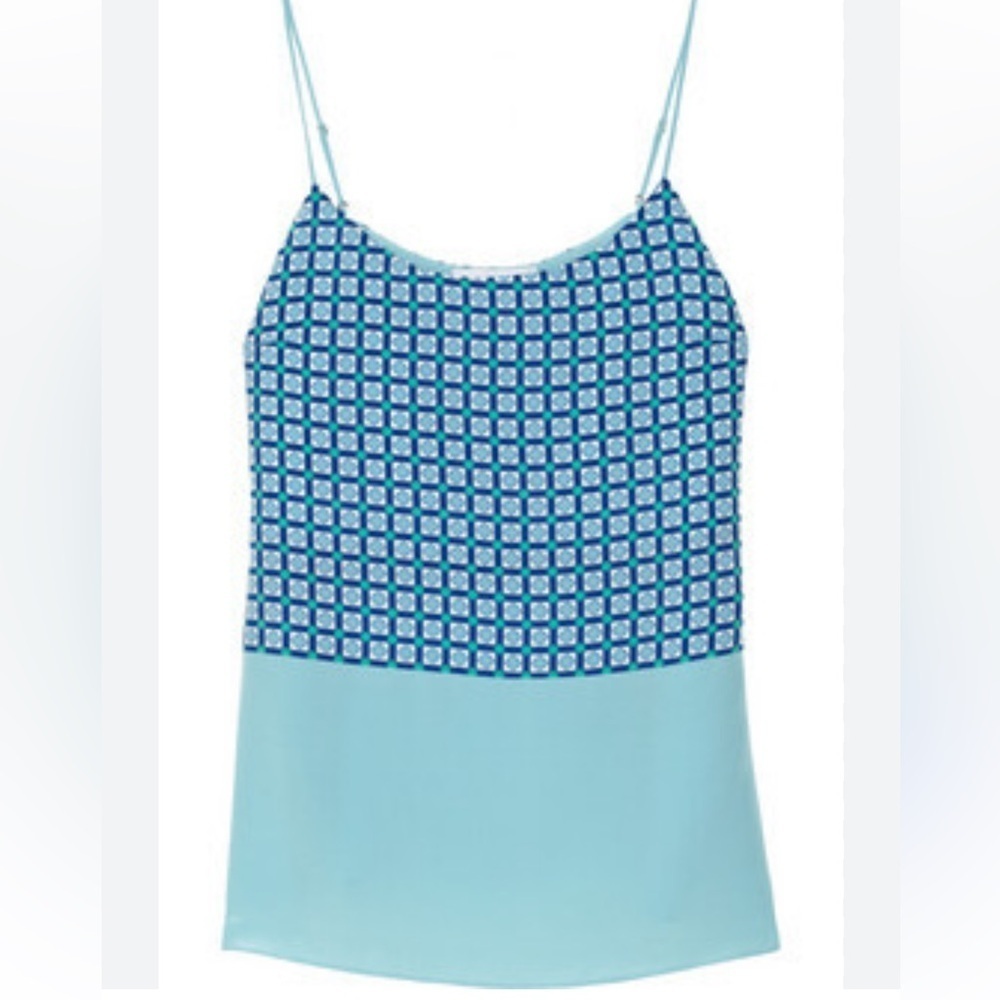 NWT RICHARD NICOLL TENTASTIC, GEOMETRIC PRINT CAMI 100% Silk